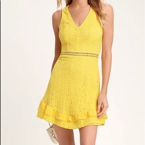 Lulus Love always Skater dress in yellow